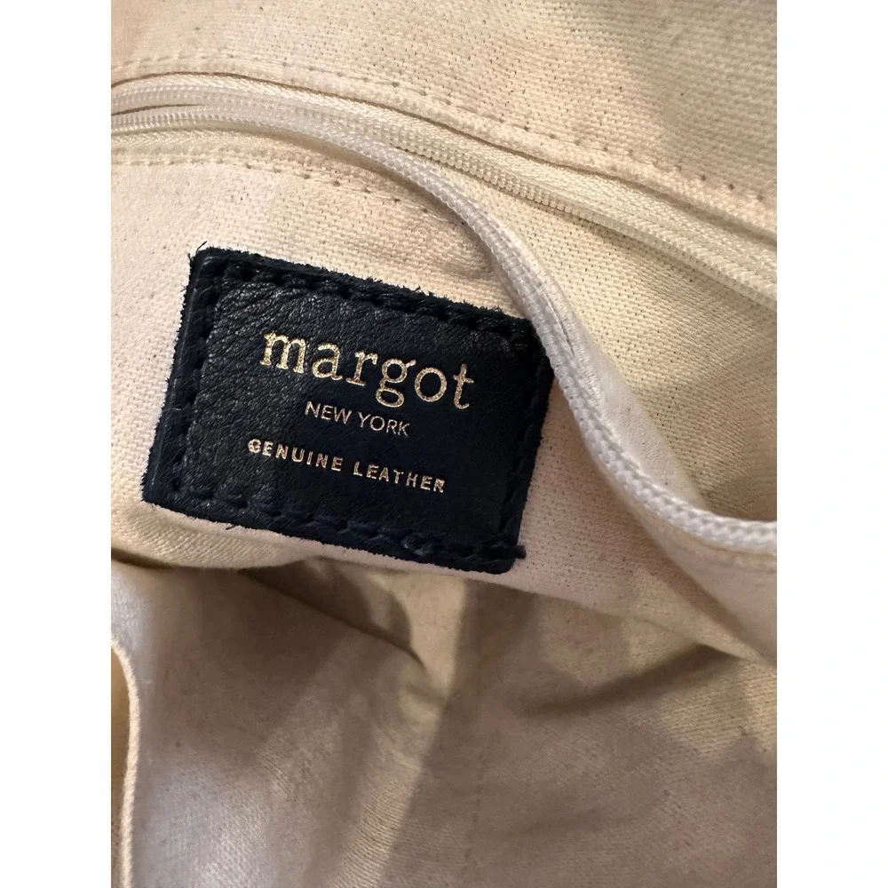 Margot New York Black Genuine Leather Dome Backpack Gold Hardware Small Mini